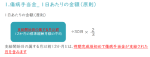 傷病手当金　計算方法　1日分
